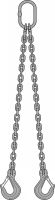 Imbracatura a catena con 2 trefoli di acciaio inox, grado 60,