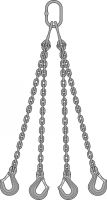 Imbracatura a catena con 4 trefoli di acciaio inox, grado 60,