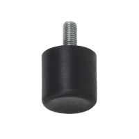 Tampone antivibrazione cilindrico estremit� concava, barra filettata di acciaio o acciaio inox 304, 70 shore,
