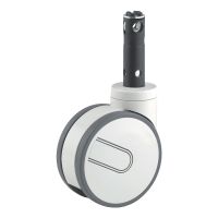 Ruota piroettante con barra, con bloccaggio, per settore medico,