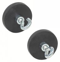 Magnete piatto con protezione di gomma e gancio o occhiello,