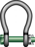 WIDE MOUTH, WITH PINNED BOLTED SHAFT, HIGH RESISTANCE, GRADE 80 LYRE SHACKLE - WIDE MOUTH, WITH PINNED BOLTED SHAFT, HIGH RESISTANCE, GRADE 80 LYRE SHACKLE -