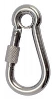 WITH EYE AND SAFETY SCREW, STAINLESS STEEL SNAP HOOK - WITH EYE AND SAFETY SCREW, STAINLESS STEEL SNAP HOOK -