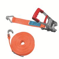 2-PART LASHING BELT WITH HOOKS AND PROGRESSIVE TENSION RELEASE RATCHET, - 2-PART LASHING BELT WITH HOOKS AND PROGRESSIVE TENSION RELEASE RATCHET, -