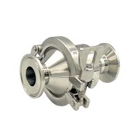 RÜCKSCHLAGVENTIL MIT CLAMP-ENDEN EDELSTAHL 316L, ASEPTISCH DESIGN, ASME-BPE-STANDARD, INTERNATIONAL