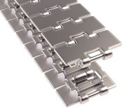 CHAÎNE À PALETTE AVEC SIMPLE CHARNIÈRE POUR CONVOYEUR COURBE, MODÈLE STANDARD EN MÉTAL, INTERNATIONAL,