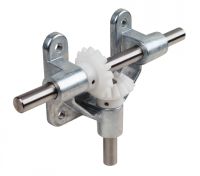 RENVOI D'ANGLE EN POLYACÉTAL AVEC 2 ARBRES, EXÉCUTION TYPE B, RAPPORT 1/1, INTERNATIONAL,