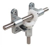 RENVOI D'ANGLE EN POLYACÉTAL AVEC 2 ARBRES, EXÉCUTION TYPE C, RAPPORT 1/1, INTERNATIONAL,