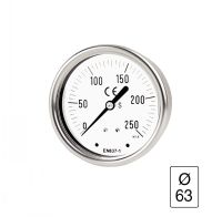 DURCHMESSER 63 MANOMETER EDELSTAHLGEHÄUSE MIT BAD ANSCHLUSS AN DER RÜCKSEITE -