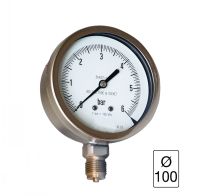 DURCHMESSER 100 MANOMETER GANZ AUS EDELSTAHL MIT BAD ANSCHLUSS UNTEN - DURCHMESSER 100 MANOMETER GANZ AUS EDELSTAHL MIT BAD ANSCHLUSS UNTEN -