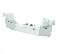 ELECTROVÁLVULA DE 5/3 VÍAS CON CENTRO ABIERTO OPERADA ELÉCTRICAMENTE, MARCA SMC, -